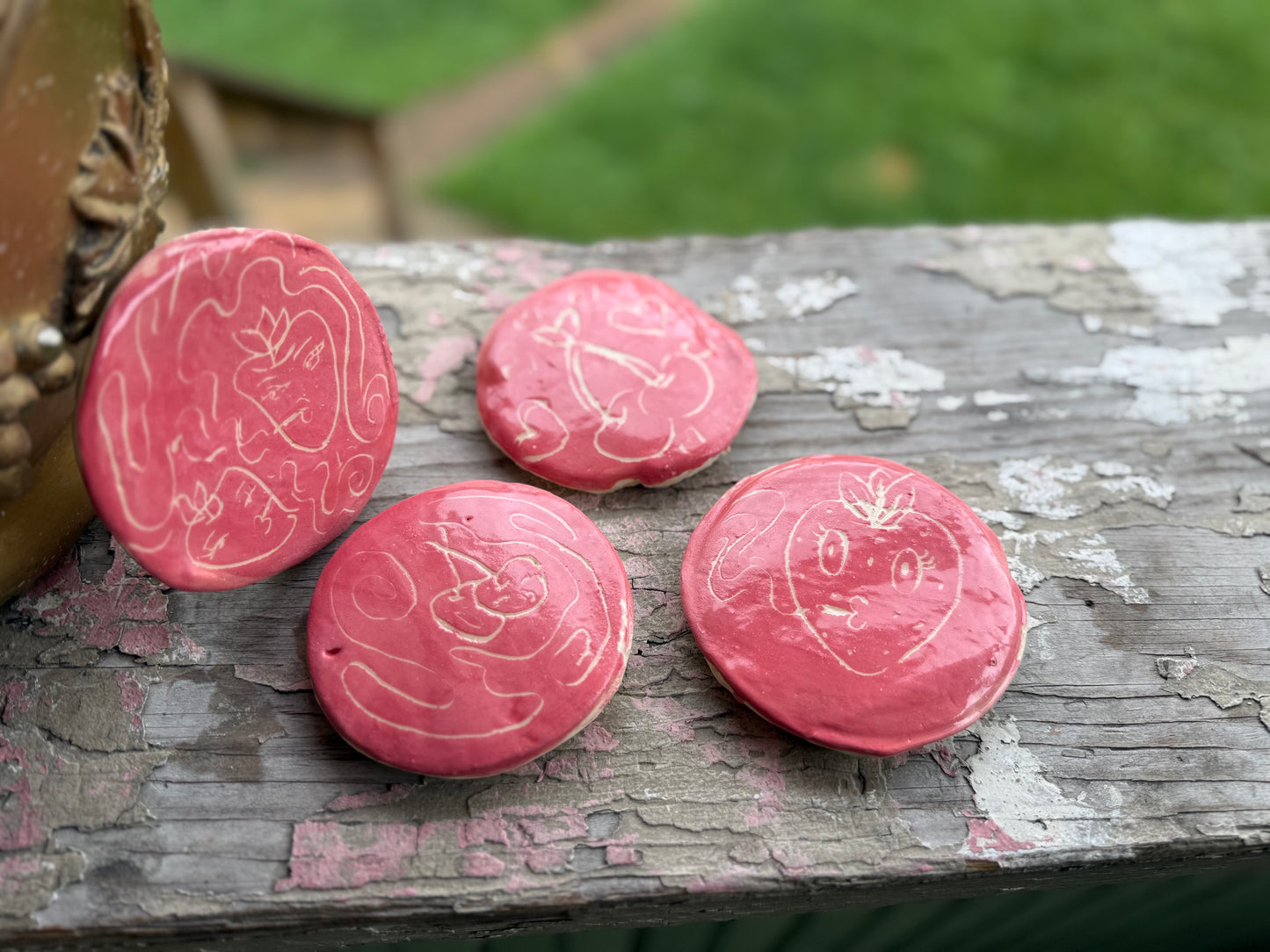 Strawberry coasters